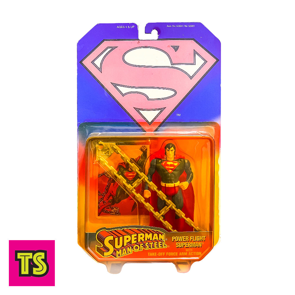 Power Flight Superman (New in Sealed Faded Card, Bubble Yellowing