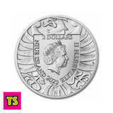 Back of Coin Featuring Queen Elizabeth II, 2022 1 oz Silver Niue Czech Lion (BU), APMEX, ( PCGS FS Certified) | ToySack, buy gold and silver bullion coins for sale online at ToySack