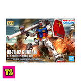 Box Package Details, HG 1/144 RX-78-02 Gundam (The Origin Ver.), Mobile Suit Gundam Universal Century UC GunPla Model Kit by Bandai | ToySack, buy Gundam toys and GunPla model kits for sale online at ToySack