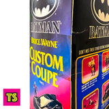 Sealed Left Side, Back of Box Details, Bruce Wayne Custom Coupe Vehicle with Action Figure New in Sealed Box with Shelf-Wear, Batman Returns by Kenner from 1992 | ToySack, buy vintage 90s DC & Batman action figures, toys, vehicles, and collectibles for sale online at ToySack!

We ship internationally.