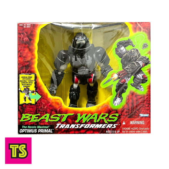 Optimus Primal (Original First Release) Mint in Sealed Box Covered in Protective Clear Plastic, Transformers Beast Wars by Hasbro 1996 | ToySack, buy vintage Transformers toys for sale online at ToySack