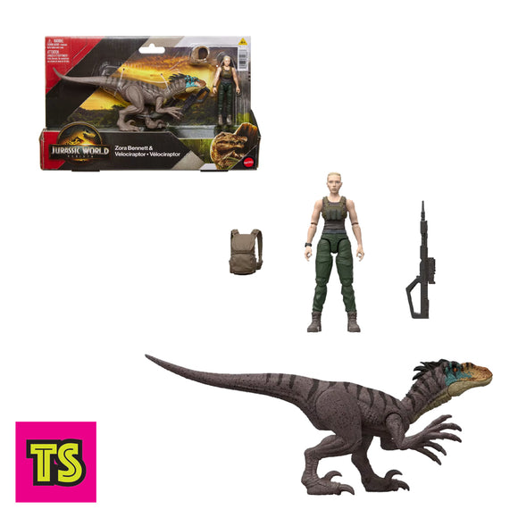 Zora Bennet and Velociraptor, Jurassic World Rebirth by Mattel 2025 | ToySack, buy Jurassic Park dinosaur toys and collectibles for sale online at ToySack