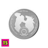 Detail of Back of Coin with Public Seal of Niue, 2021 1 oz Silver Niue Godzilla vs. Kong – Mechagodzilla “Ultimate Destroyer”, LPM Group Limited (Colorized BU | LPM / Toho / Legendary Licensed) | ToySack, buy gold and silver bullion coins for sale online at ToySack