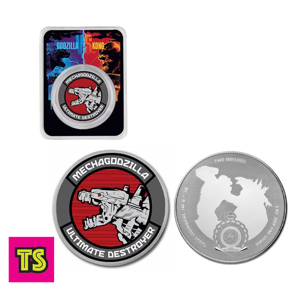 2021 1 oz Silver Niue Godzilla vs. Kong – Mechagodzilla “Ultimate Destroyer”, LPM Group Limited (Colorized BU | LPM / Toho / Legendary Licensed) | ToySack, buy gold and silver bullion coins for sale online at ToySack