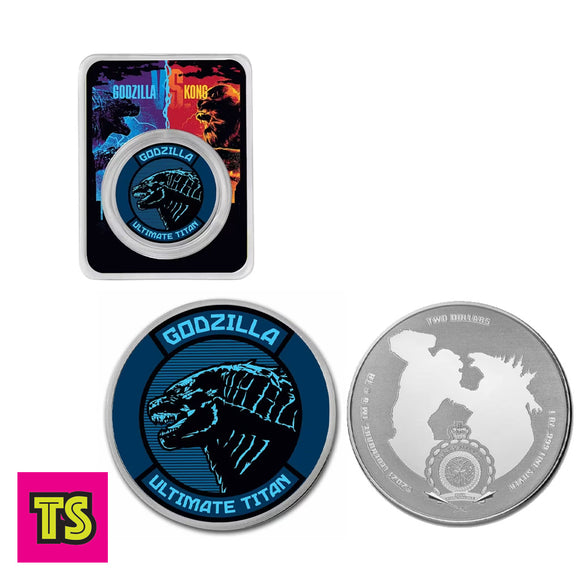 2021 1 oz Silver Niue Godzilla vs. Kong – Godzilla “Ultimate Destroyer”, LPM Group Limited (Colorized BU | LPM / Toho / Legendary Licensed) | ToySack, buy gold and silver bullion coins for sale online at ToySack