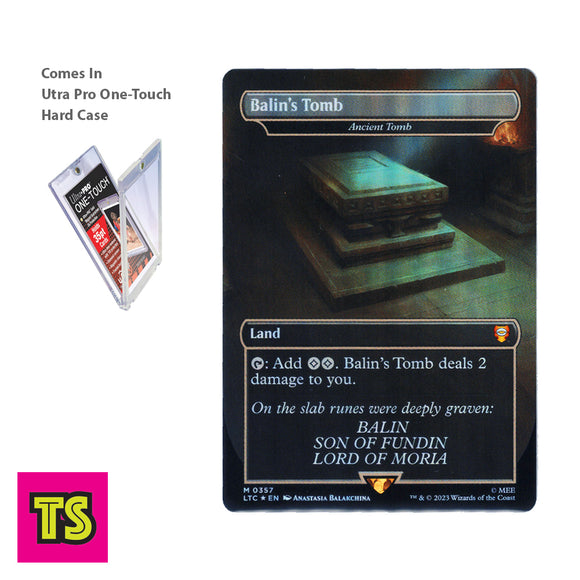 Balin's Tomb (Ancient Tomb) Mythic 0357 Foil Borderless, Magic: The Gathering – Tales of Middle-earth with Ultra Pro One-Touch Case Included | ToySack, buy Magic the Gathering MTG cards for sale online at ToySack