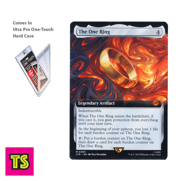 The One Ring Borderless Artwork Mythic 0380, Magic: The Gathering – Tales of Middle-earth with Ultra Pro One-Touch Case Included | ToySack, buy Magic the Gathering MTG cards for sale online at ToySack