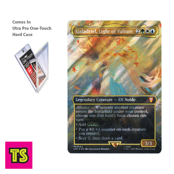 Galadriel, Light of Valinor Surge Foil Borderless Mythic 0542, Magic: The Gathering Tales of Middle-earth with Ultra Pro One-Touch Case Included | ToySack "ToysAaack" | Re/Create Your Childhood Galadriel, Light of Valinor Surge Foil Borderless Mythic 0542, Magic: The Gathering Tales of Middle-earth with Ultra Pro One-Touch Case Included | ToySack "ToysAaack" | Re/Create Your Childhood