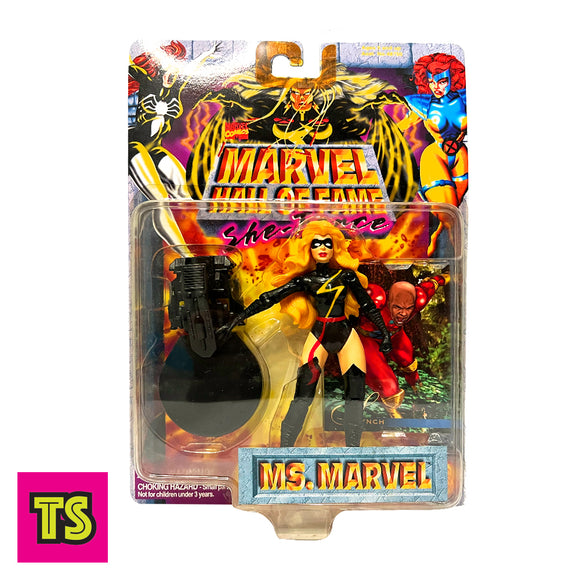Ms. Marvel with Fleer Annual 1995 Synch Card, Marvel Hall of Fame by ToyBiz 1996 | ToySack, buy vintage Marvel toys for sale online at ToySack Philippines