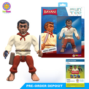 Andres Bonifacio - Pre-Order Deposit Claim Voucher, Bayani 3.5" Scale Figure, MunTee Figs by ToySack Studios | ToySack, buy toys for sale online at ToySack PhilippinesAndres Bonifacio - Pre-Order Deposit Claim Voucher, Bayani 3.5" Scale Figure, MunTee Figs by ToySack Studios | ToySack, buy toys for sale online at ToySack Philippines