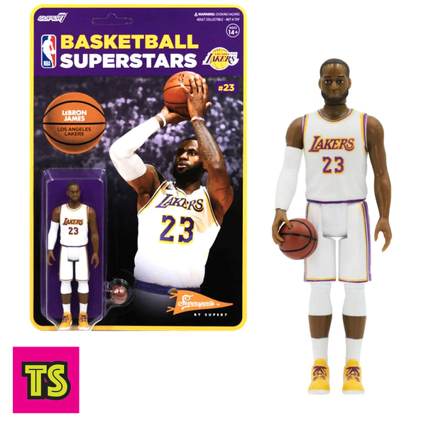 Lebron James Lakers (White Jersey), NBA Reaction Action Figures by