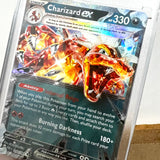 Double Holo Detail, Charizard EX 054/091 (Double Holo Tera Form) Set of 3 with Protector, Pokemon Obsidian Flames TCG | ToySack, buy and collect Pokemon and other trading card games for sale online at ToySack
