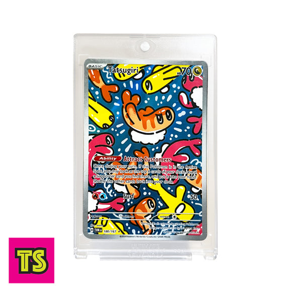 Tatsugiri #186/167 (Surge Foil Art Rare) with Protector, Pokemon Twilight Masquerade TCG | ToySack "ToysAaack" | Re/Create Your Childhood Tatsugiri #186/167 (Surge Foil Art Rare) with Protector, Pokemon Twilight Masquerade TCG | ToySack "ToysAaack" | Re/Create Your Childhood
