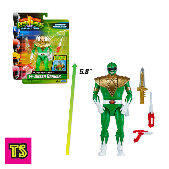 Auto-Morphin Green Ranger, Mighty Morphin Power Rangers Reignition (MMPR) by Playmates Toys 2025 | ToySack, buy vintage and retro toys for sale online at ToySack