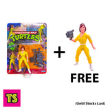 Bundled Free with Blue Stripe MoC April, April Blue Stripes Variant Out-of-Box (NM), Vintage Teenage Mutant Ninja Turtles TMNT by Playmates Toys 1988 | ToySack, buy vintage and modern TMNT toys, action figures, vehicles, and playsets for sale online at ToySack.

We ship internationally.
