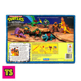 Back of Box Details, Cave Turtle Don & Trippy Tyrannosaurus, Teenage Mutant Ninja Turtles TMNT by Playmates Toys 1993 | ToySack, buy vintage TMNT toys and collectibles for sale online at ToySack