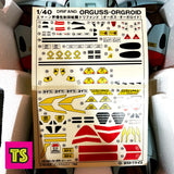 Stickers, Orguss-Orgroid 1/40 Mint New, Super Dimension Century Orguss by Takatoku Toys 1982 | ToySack, buy vintage transforming Japanese super robot toys for sale online at ToySack