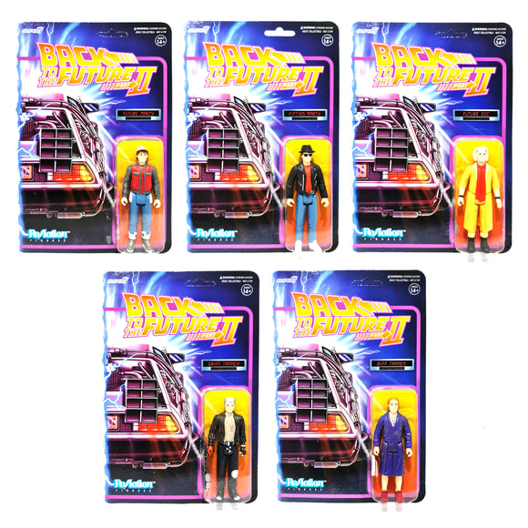 BTTF II Set Future Marty, Fifties Marty, Future Doc, Old Biff, & Future Biff, Back to the Future II by Reaction Super 7 2020 | ToySack, buy Back to the Future toys for sale online at ToySack Philippines