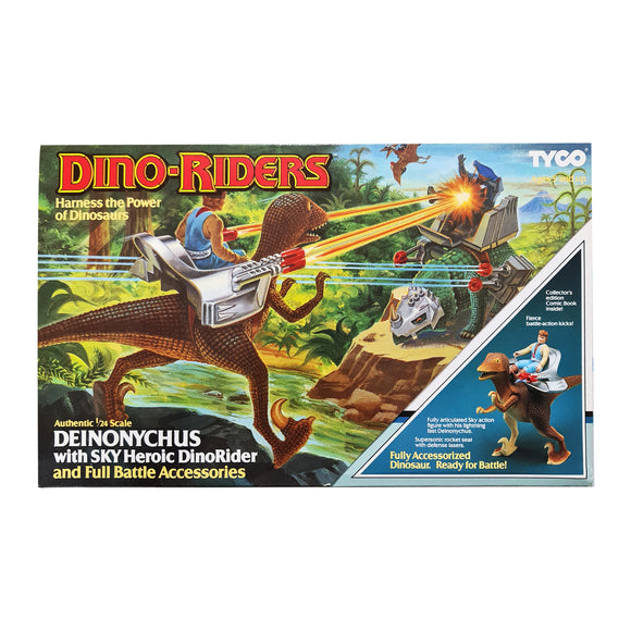 Deinonychus with Sky Heroic Dino-Rider (Mint in Sealed Box), Vintage Dino-Riders by Tyco 1988 | ToySack, buy vintage Dino-Riders toys for sale online at ToySack Philippines