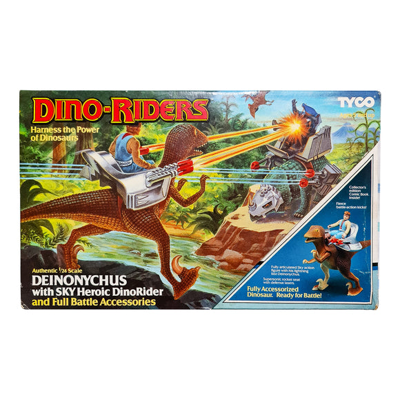 Deinonychus with Sky Heroic Dino-Rider (MIB), Vintage Dino-Riders by Tyco 1988 | ToySack, buy vintage Dino-Riders toys for sale online at ToySack Philippines