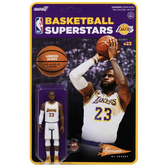 Lebron James Lakers (White Jersey), NBA Reaction Action Figures by Super7 2021 | ToySack, buy NBA toys for sale online at ToySack Philippines