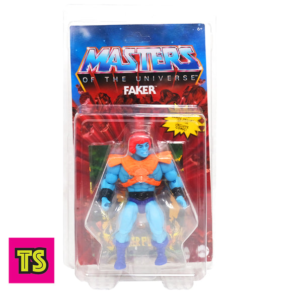 Faker (Euro Card Variant) with MOC Masters Protective Case, Masters of the Universe Origins by Mattel 2021