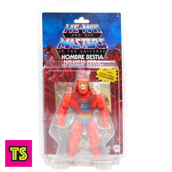 Hombre Bestia (Beast Man Latin Card Variant) with MOC Masters Protective Case, Masters of the Universe Origins by Mattel 2021 | ToySack, buy He-Man toys for sale online at ToySack Philippines
