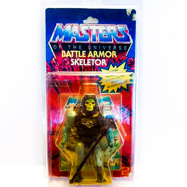 FIGURINE ARTICULÉE VINTAGE MOTU Skeletor Battle Damage Armure Mattle He