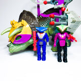 Dino-Riders Triceratops by Tyco, w/ Rulon action figures
