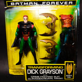 Transforming Dick Grayson (Robin), Batman Forever by kenner 1995 (With Tear on Card)