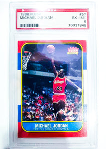 ToySack | Michael Jordan, 1986 Fleer NBA #57 Graded PSA EX-MT 6, buy NBA cards for sale online at ToySack Philippines