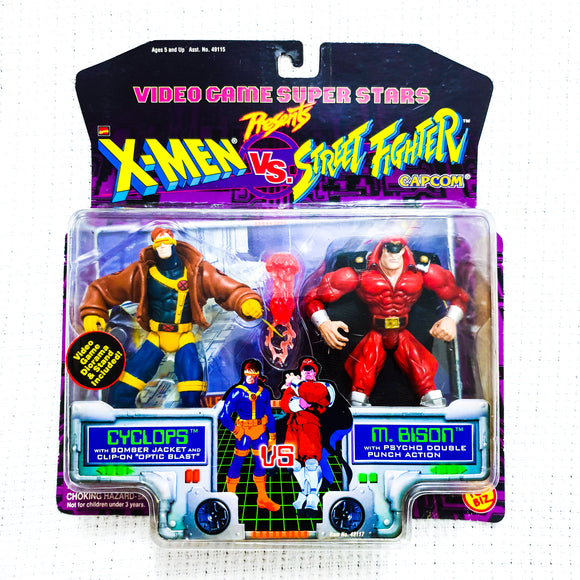 ToySack | Cyclops vs M. Bison, X-Men vs Street Fighter by Toy Biz 1998, buy Marvel toys for sale online at ToySack Philippines