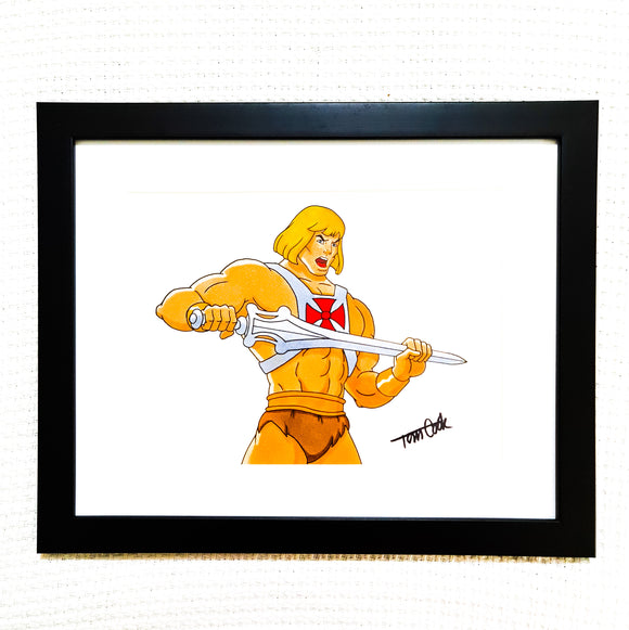 He-Man by Tom Cook (Original Filmation MOTU Animator), Signed Hand-Drawn on Frame 2020