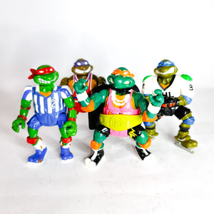 ToySack | Set of 4 Turtles with Near Complete Shell Slammin' Mike, Sewer Sports All Stars Teenage Mutant Ninja Turtles (TMNT) by Playmates toys 1991, buy vintage TMNT toys for sale online at ToySack Philippines