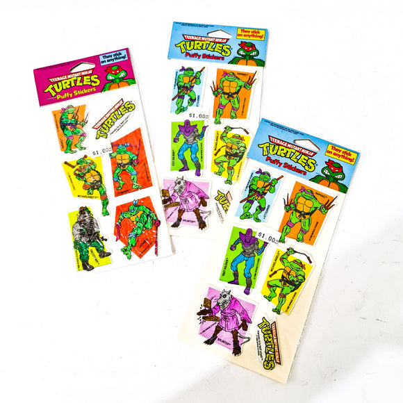 ToySack | 1988 Teenage Mutant Ninja Turtles Puffy Stickers (Set of 3), US Gordy International, buy TMNT vintage toys for sale online at ToySack Philippines