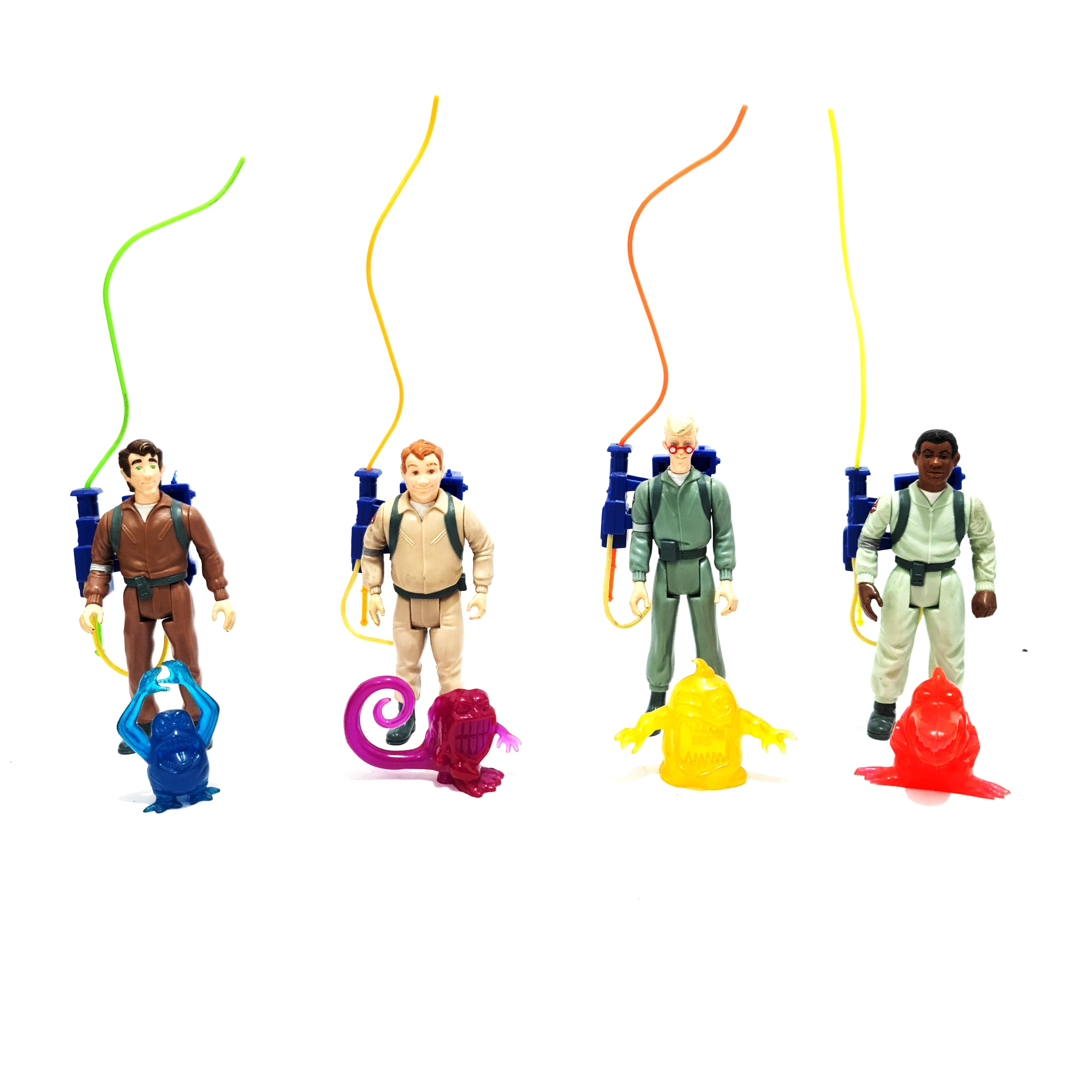 The four original 1986 Kenner Real Ghostbusters action figures