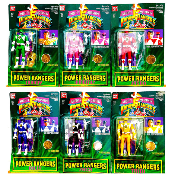 ToySack | Power Rangers Flipheads Set of 6, Mighty Morphin Power Rangers by Bandai 1994, buy vintage Power Rangers action figures for sale online at ToySack Philippines